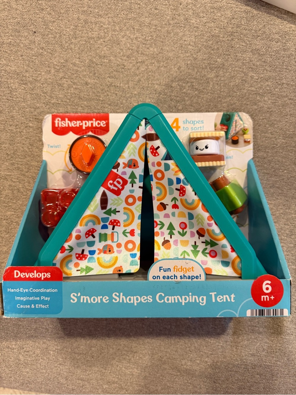 Fisher-Price S'more Shapes Camping Tent Shape Sorting Baby Toy NWT